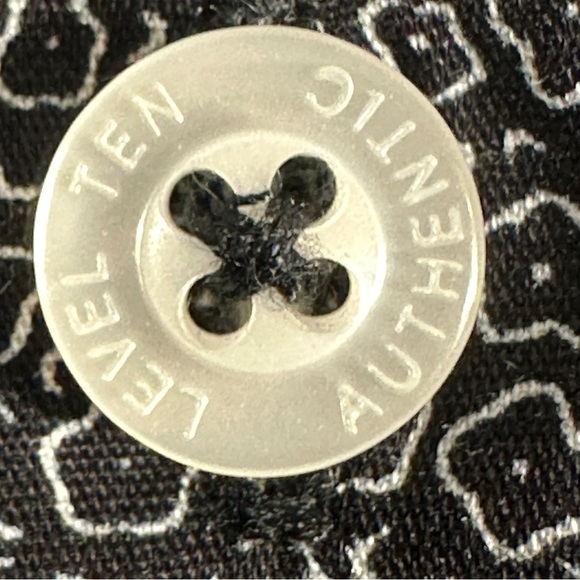 Level Ten Black Patterned Casual Button Down Shirt, size XL, cotton, fall - Picture 10 of 10